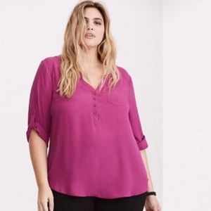 Torrid Harper Berry Georgette Pullover Blouse